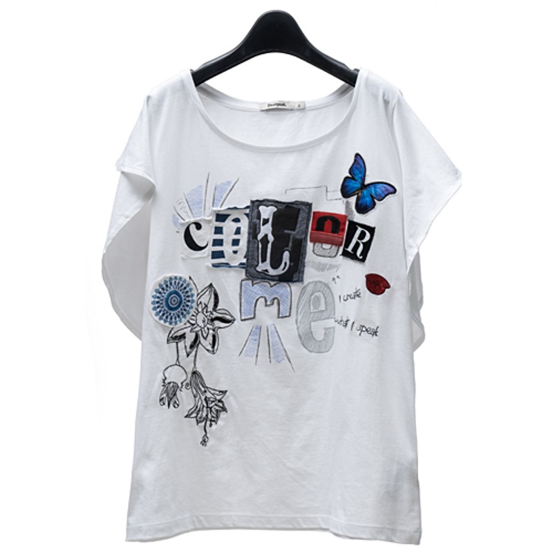 데시구엘 러플 슬리브 그라지아나 여성 티셔츠 19SWTKD1 1000